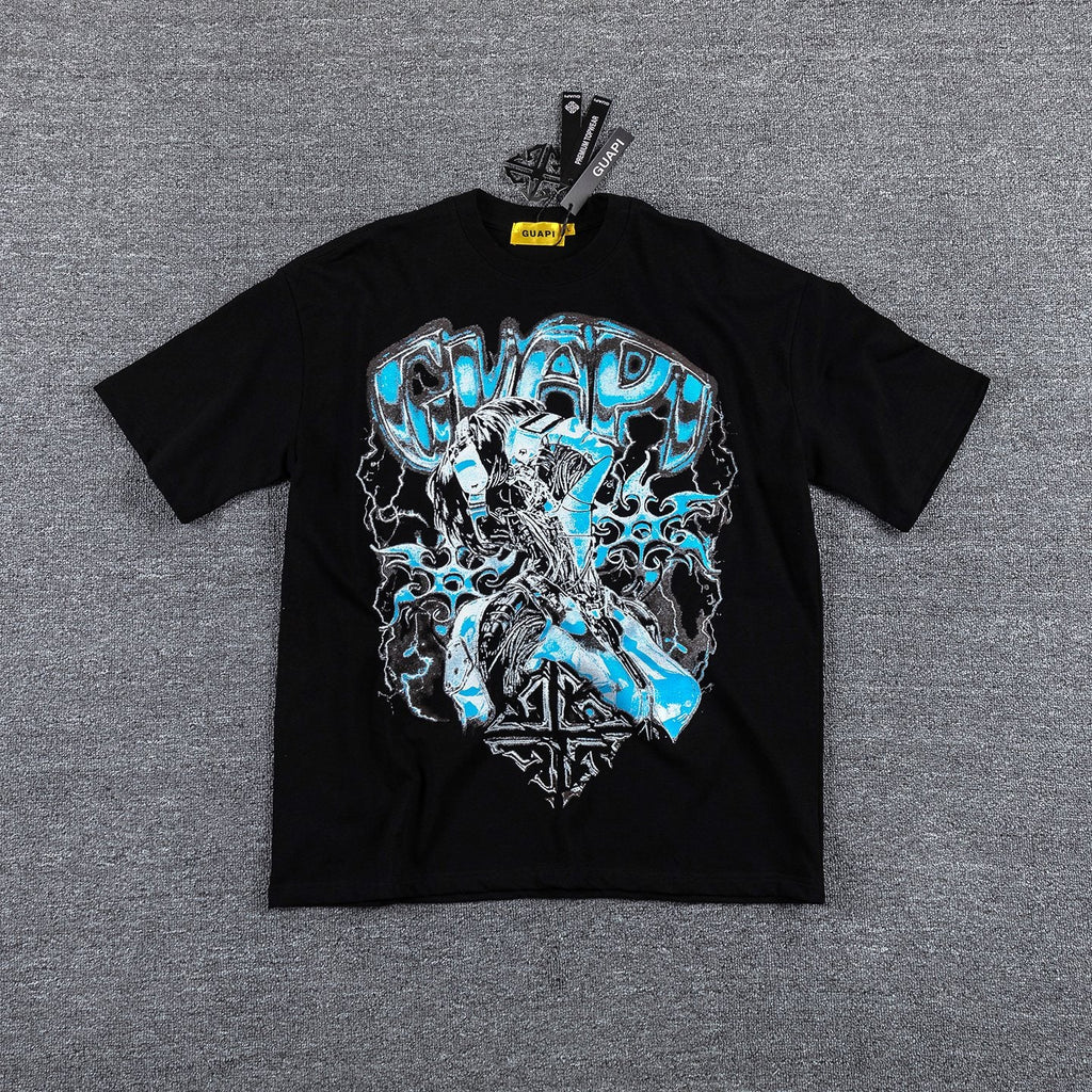 GUAPI Blue Graphic Short-Sleeve T-Shirt